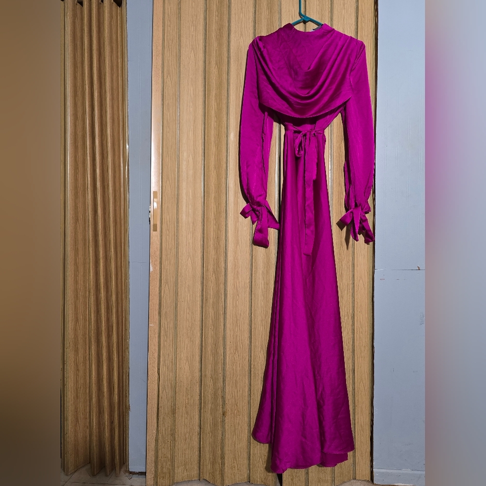 Modest Hijabi Chic Magenta Maxi Dress